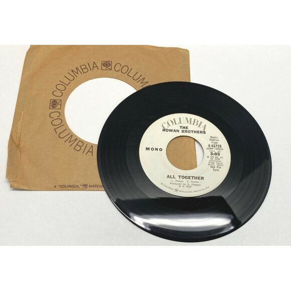 The Rowan Brothers All Together 45 RPM Vinyl 70s Country Rock Promo Columbia - Picture 3 of 6